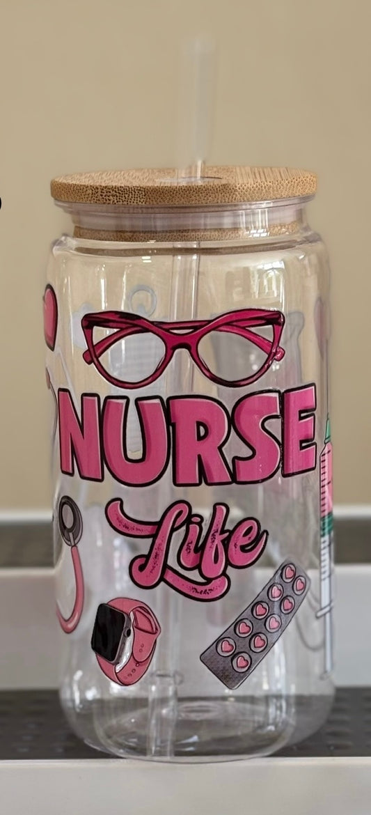 Nurse theme libbey plastic glass